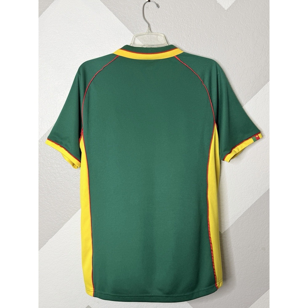 Puma Cameroon 1998-99 Era Retro World Cup Home Soccer Jersey Men L Green Yellow - Picture 8 of 10